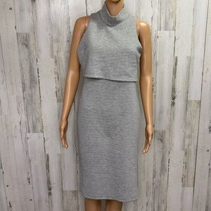 SHE Soul Harmony Energy Gray‎ Sleeveless Ribbed Dress